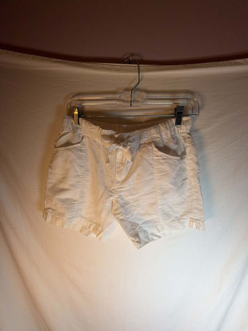 Columbia Sportswear Company White Linen Blend Drawstring Shorts Size XS Short